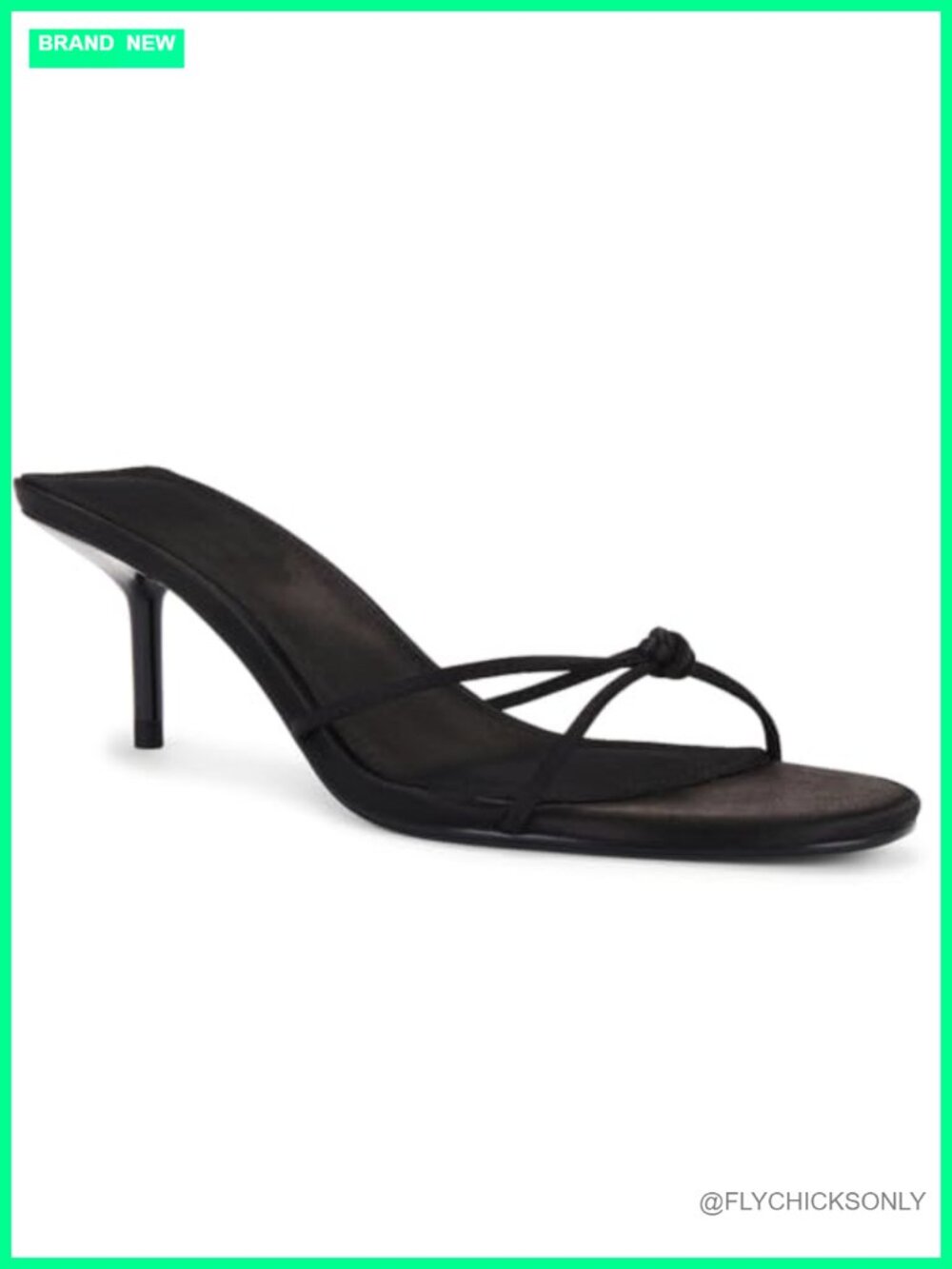 Strappy Kitten Heels Open Round Toe Slip On Mule